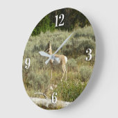 プロングポーンアットグランドテトン国立公園 ラージ壁時計 (傾斜)