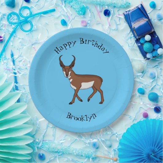 プロングルアンテロープ漫画イラストレーション ペーパープレート (パーティー)
