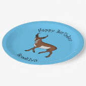 プロングルアンテロープ漫画イラストレーション ペーパープレート (アングル)