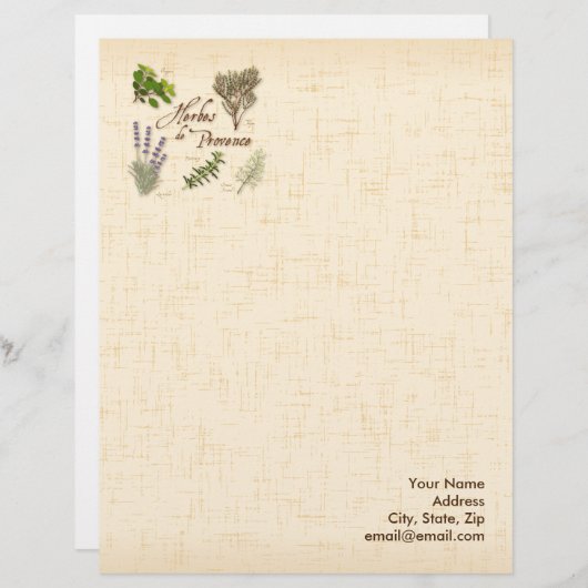 プロヴァンスのハーブ 便箋 レターヘッド (正面/裏面)