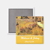 プロヴァンスのファームハウス、日付を保存 マグネット (正面/裏面)