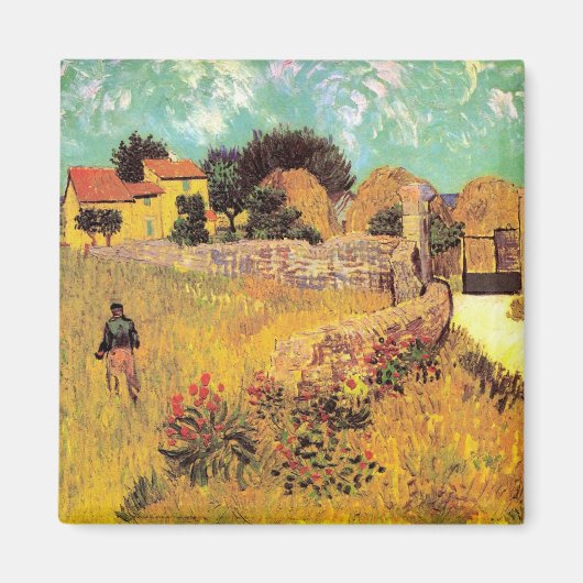 プロヴァンスのファームハウスby Vincent vanゴッホ マグネット (正面)