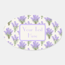 プロヴァンスのラベンダーの花束 楕円形シール