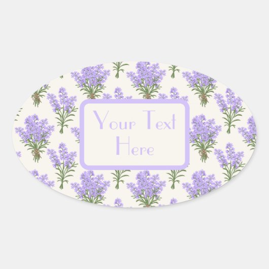 プロヴァンスのラベンダーの花束 楕円形シール (正面)