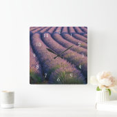 プロヴァンスのラベンダー スクエア壁時計 (ホーム)