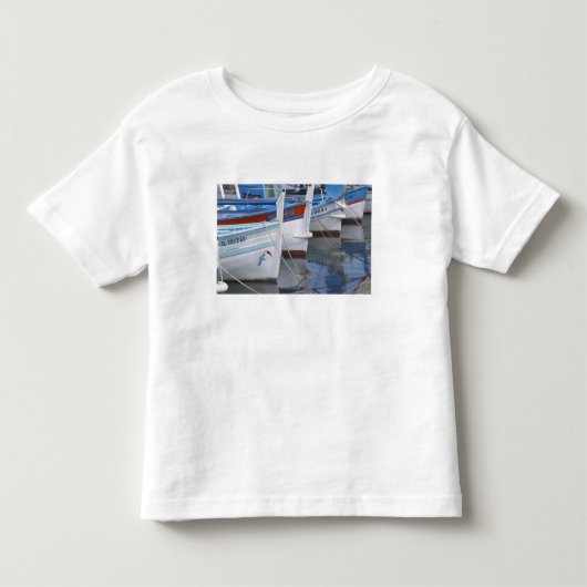 プロヴァンスの典型的な漁船 2色で塗装 トドラーTシャツ (正面)
