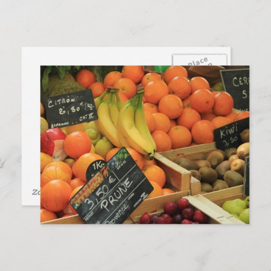 プロヴァンスの市場でのフルーツの失速 ポストカード (正面/裏面)