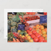 プロヴァンスの市場で売られている野菜 ポストカード (正面/裏面)