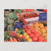 プロヴァンスの市場で売られている野菜 ポストカード (正面)