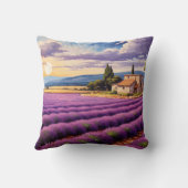 プロヴァンスの美しいラベンダー畑 クッション (裏面)