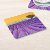 プロヴァンスの美しいラベンダー畑 スクエアペーパーコースター (アングル)