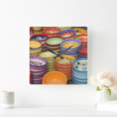 プロヴァンスの陶器 スクエア壁時計 (ホーム)