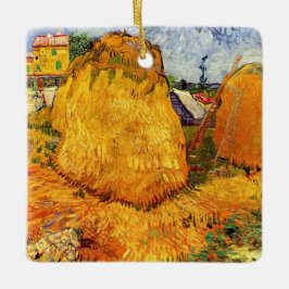 プロヴァンスの麦わら山（Haystacks in Provence）by ヴィンセント・ヴァン・ゴッ セラミックオーナメント