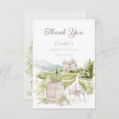 プロヴァンスエレガントシャトーフランスのカントリーブライダル サンキューカード (正面/裏面)