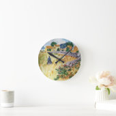 プロヴァンスファームハウスインザヴァンゴッホスタイル ラウンド壁時計 (ホーム)