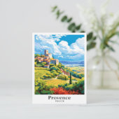 プロヴァンスフランスアートヴィンテージトラベルイラストレーション ポストカード (スタンド正面)