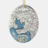 プロヴァンスフランスヴィンテージマップオーナメント セラミックオーナメント (右)