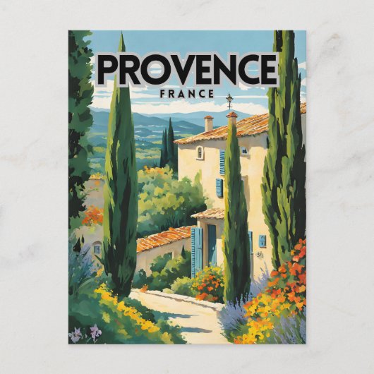 プロヴァンスフランス旅行ポスター ポストカード (正面)