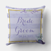 プロヴァンスラベンダーパープルフラワー結婚ズフォーエバー クッション (裏面)