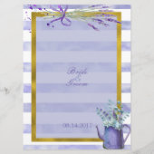 プロヴァンスラベンダーパープルフラワー結婚ズメニュー メニュー (裏面)