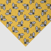 プロヴァンス黄色の背景に様式化されたミツバチ 薄葉紙 (詳細)