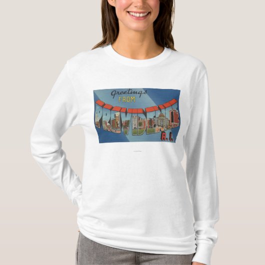 プロヴィデンス、ロードアイランド-大きい手紙場面 Tシャツ (正面)
