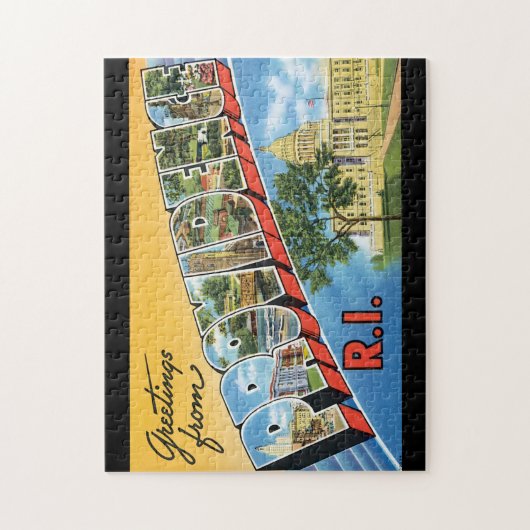 プロヴィデンスRI_Vintage旅行からの挨拶 ジグソーパズル (縦)