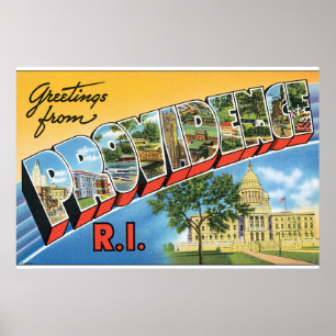 プロヴィデンスRI_Vintage旅行からの挨拶 ポスター