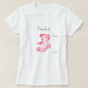 プロードな叔母さんピンクのテディベアTシャツベビーシャワー Tシャツ