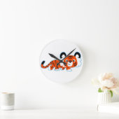 プロールの壁時計の上の可愛い漫画の虎 ラウンド壁時計 (ホーム)