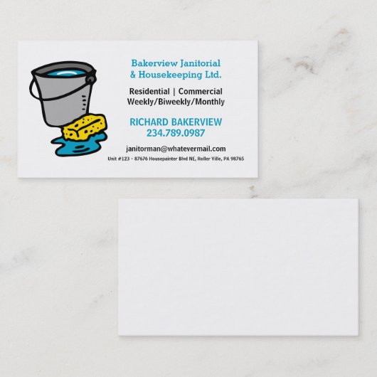 プロ一掃の女中または管理人サービス 名刺 (正面/裏面)