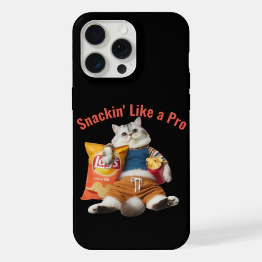 プロ並みのスナック好きな猫が面白い iPhoneケース (裏面)