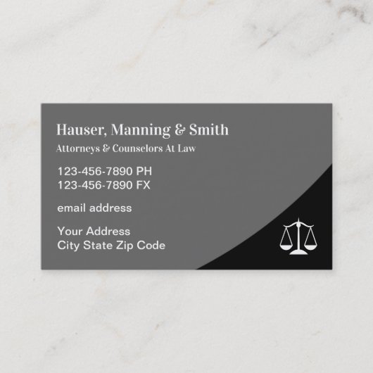 プロ仕様の弁護士名刺 名刺 (正面)