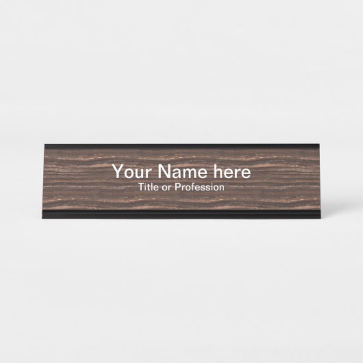 プロ仕様の木目 デスクネームプレート (正面)
