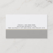 プロ企業のの上品な白とグレーモノグラムの 名刺 (裏面)