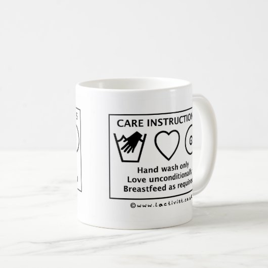 プロ母乳で育てる取り扱い表示のマグ コーヒーマグカップ (正面右)