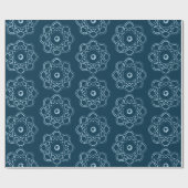 プロ淡い色のシアの青原子シンボル上の青 ラッピングペーパー (フラット)