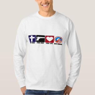 プロ神、銃、生命、オバマの反バンパーステッカー Tシャツ