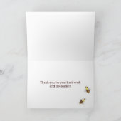 プロ蜂蜜の蜂および花のかわいい感謝Admin サンキューカード (内部)
