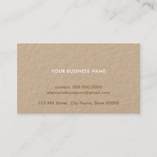 プロ連絡カード/オリジナルモノグラム・オン・クラフト 名刺 (裏面)