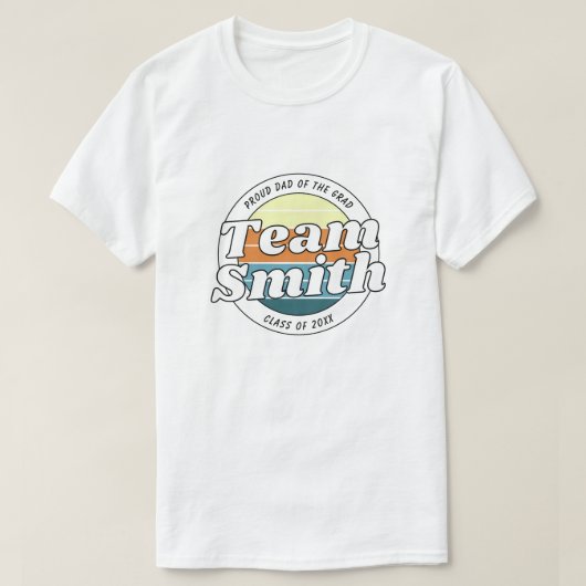 プロ野球チーム 卒業年度 卒業お祝い レトロ お父さん Tシャツ (デザイン正面)