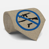プロ銃砲規制のカスタムな文字のフェイクなベージュ麻布 ネクタイ (ロール)