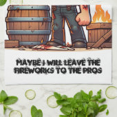 プロ離れに向けて花火を！ キッチンタオル (折り畳み)