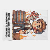 プロ離れに向けて花火を！ キッチンタオル (横)