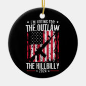 プロ45 私はアウトローとヒルビリーに投票している セラミックオーナメント (正面)