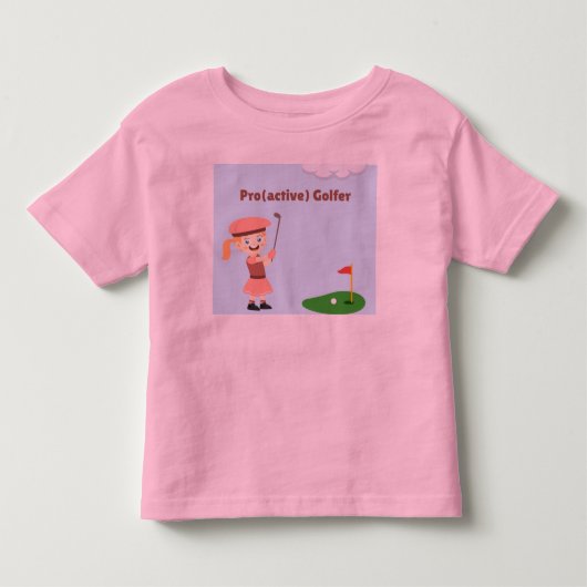 プロ(アクティブ)ゴルファー、女子 トドラーTシャツ (正面)