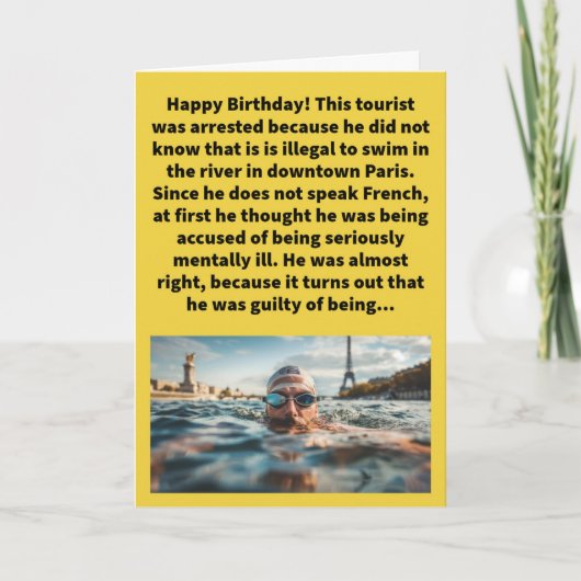 プンおもしろいインセーヌハッピーバースデー カード (正面)