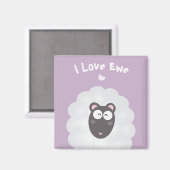 プンおもしろいイ愛あなた甘いパステルパープル マグネット (正面/裏面)