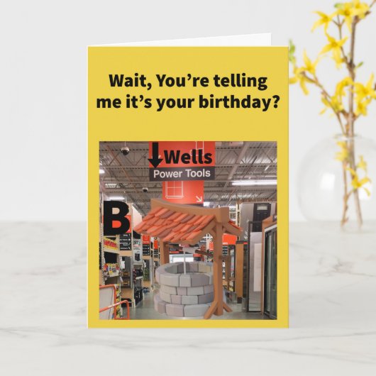 プンおもしろいウェルアイルB誕生日 カード (黄色い花)