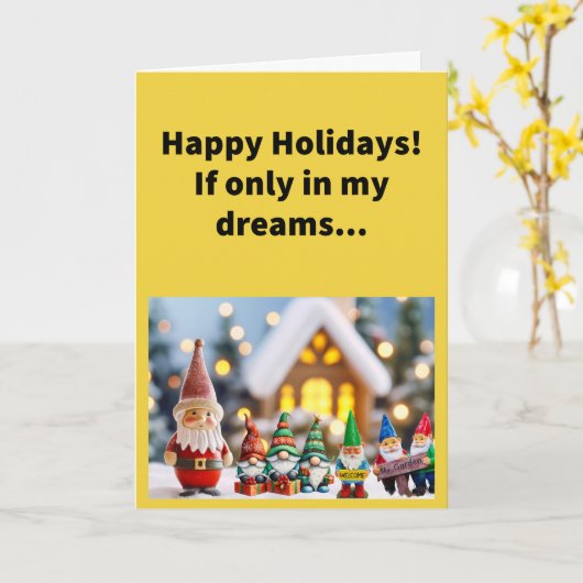 プンおもしろいクリスマスメリークリスマスの格言になる カード (黄色い花)